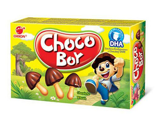 Печенье Чоко Бой (Choco Boy) грибочки с шоколадной шляпкой 90г 