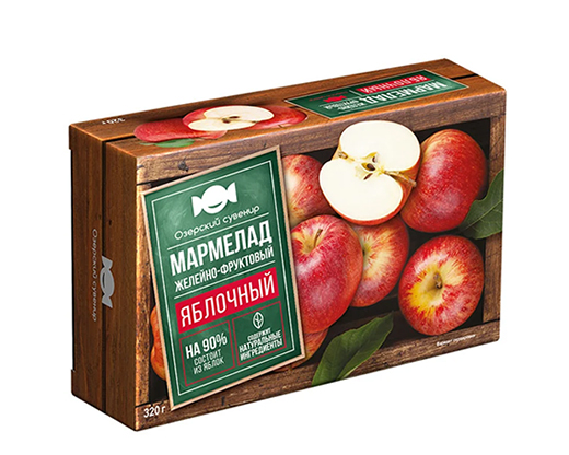 Мармелад Озёрский сувенир Яблочный с кусочками яблок 320г  (656)