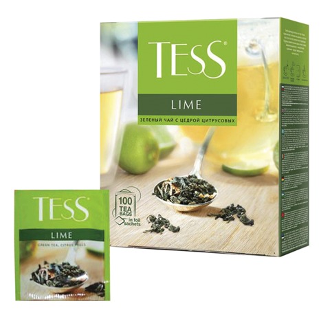 Чай TESS Lime (Тесс Лайм) с цедрой цитрусовых и ароматом лайма 100 пак (0920-09)
