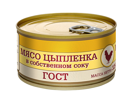 Консервация мясная. МКК Балтийский. Мясо цыпленка в собственном соку 325г | купить по оптовым ценам