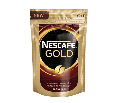 Кофе растворимый Nescafe Gold (Нескафе Голд) 75г мягкая пачка