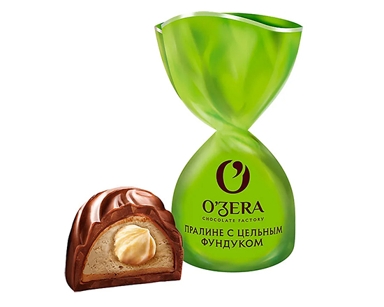 Конфеты шоколадные OZera с цельным фундуком 500г (пакет) ук753
