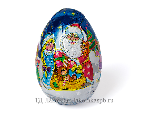 Шоколадное яйцо 20г/24шт Новогодняя сказка с сюрпризом (Канд.т) с390