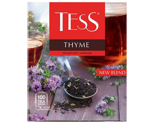 Чай TESS Thyme (ТЕСС Тайм) черный с чабрецом 100 пак